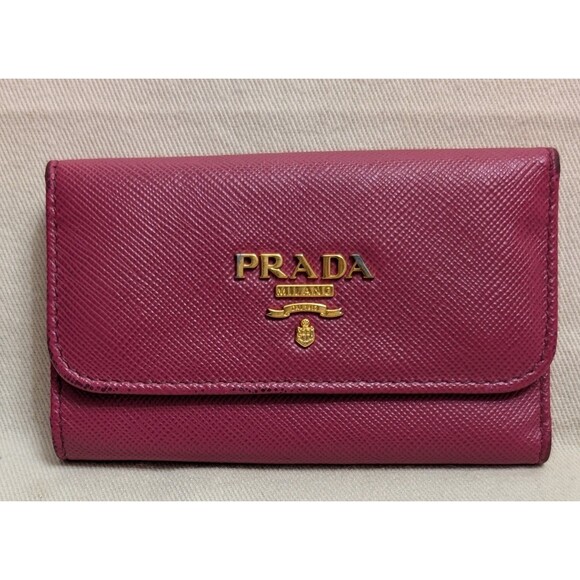 PRADA Pink Leather Key Case 6 Key Holder - Picture 1 of 3
